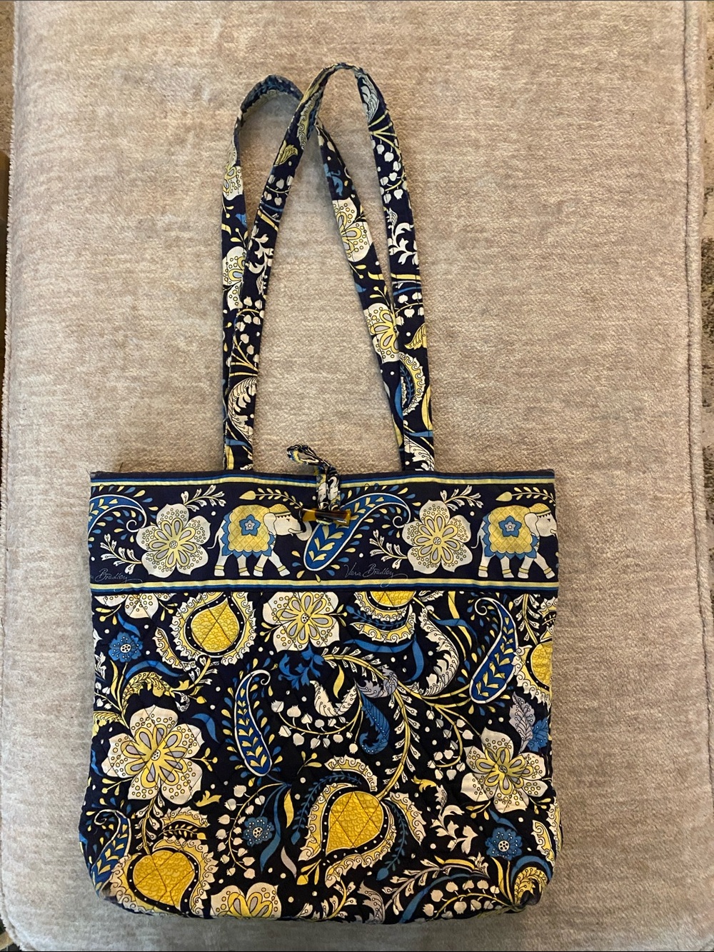 Vera Bradley Ellie Blue Paisley Elephant Retired Pattern highly sought after
